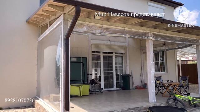 Деревянная терраса в светлых тонах компании  ...Мир Навесов... в Ростове на Дону