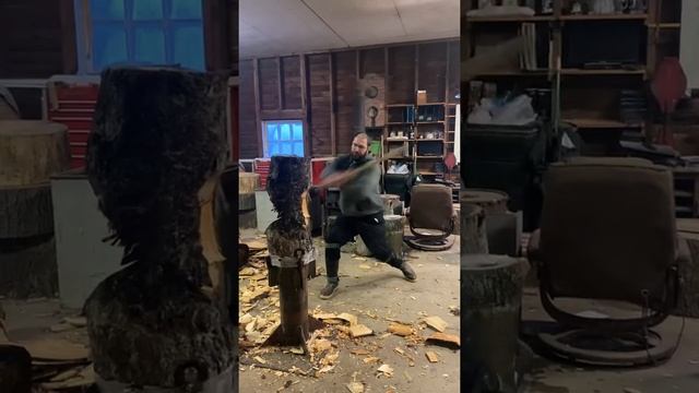 Mark Bouquin professional lumberjack standing block chop training смотреть онлайн
