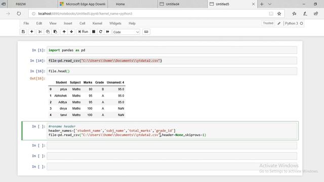 Python - Rename headers of CSV file with Pandas смотреть онлайн