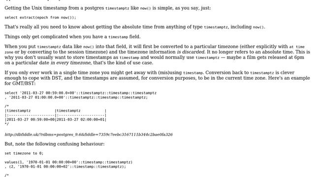 Databases: How do I get the current unix timestamp from PostgreSQL? (2 Solutions!!) смотреть онлайн