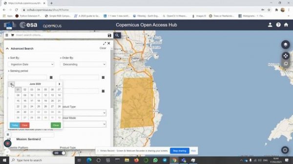 Tutorial 1 - Downloading sentinel data from the Copernicus Open Access Hub