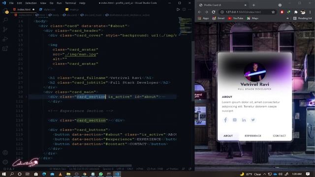 Modern Profile Card UI | Modern Age CV | HTML, CSS, JS смотреть онлайн