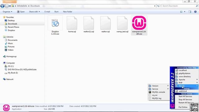 Website Design with PHP & MYSQL - 006 - Interface - Installing WAMP For Windows смотреть онлайн