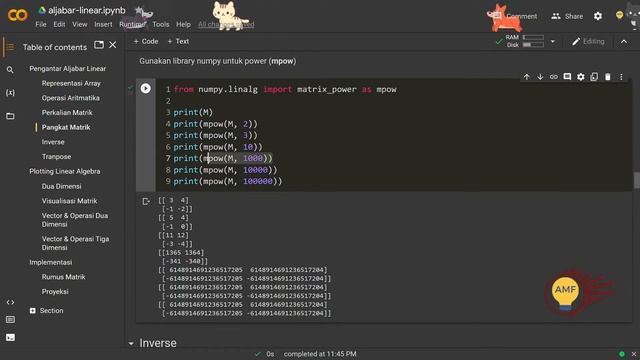 Belajar Dasar Aljabar Linear Python Google Colab смотреть онлайн