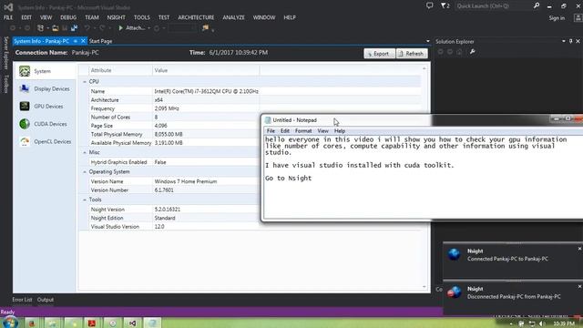 How to check GPU information (compute capability, max dim, max block etc) in visual studio смотреть онлайн