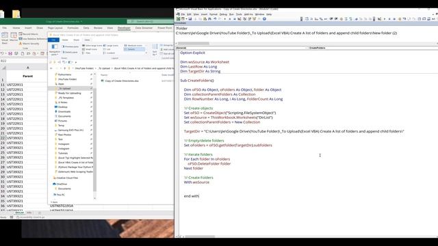 Create an Excel App To Batch Create Folders and Sub-Folders Using VBA смотреть онлайн