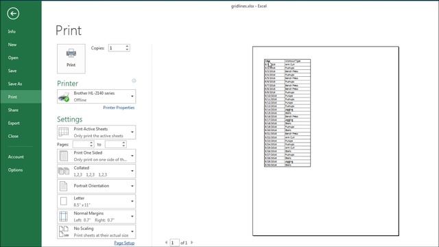 Excel Tutorial 21 of 25 - Printing Gridlines in Excel смотреть онлайн