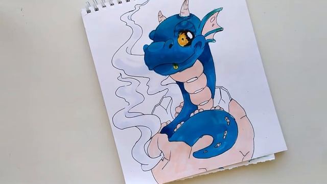 КАК НАРИСОВАТЬ ДРАКОНА СПИРТОВЫМИ МАРКЕРАМИ! смотреть онлайн
