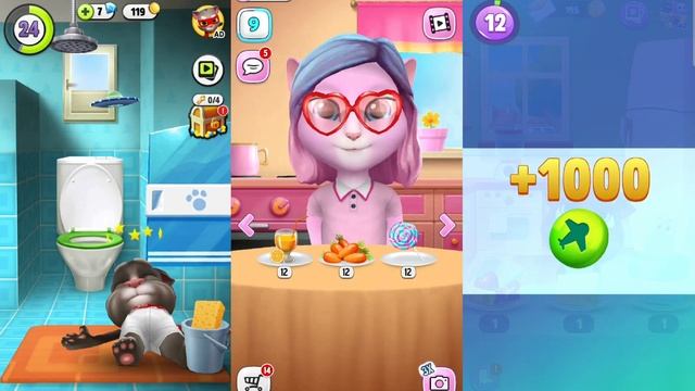 My talking Tom vs My talking Tom 2 vs My talking angela смотреть онлайн