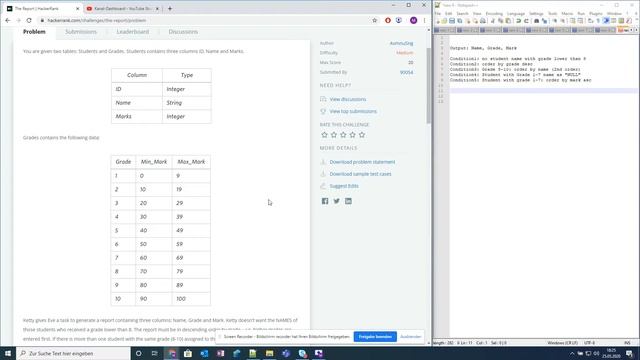 Hackerrank SQL Solutions | The Report SQL Hackerrank Medium Problem смотреть онлайн