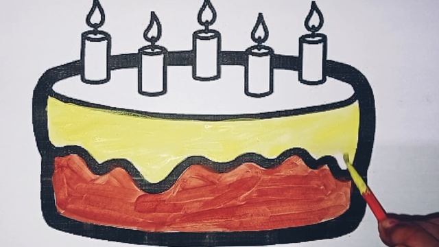 Birthday Cake Drawing, Painting & Coloring Picture for Kids & Toddlers | Watercolor Paintings #vira смотреть онлайн