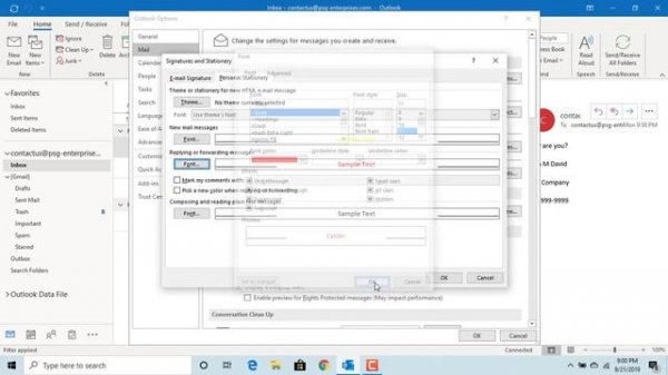 How to change Default Font or Text Color for email messages in Outlook - Office 365