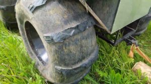 Вездеход чебуратор 4х4 тащит бревно, комель 40 см, вершина 26 см, длина 6м