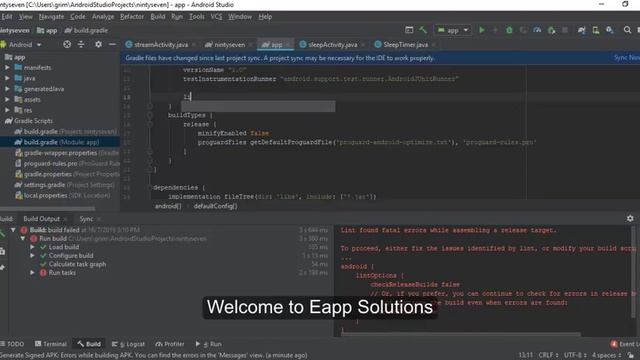 How to Fix lint found fatal errors while assembling a release target - android studio смотреть онлайн