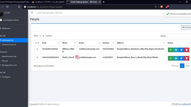 Covid 19 Contact Tracing System Web App with QR Code Scanning using PHP Demo смотреть онлайн