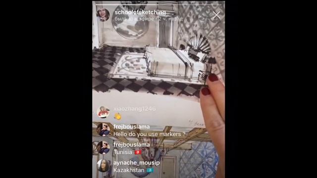 How to sketch an interior in watercolour? Step-by-step presentation (live stream) смотреть онлайн