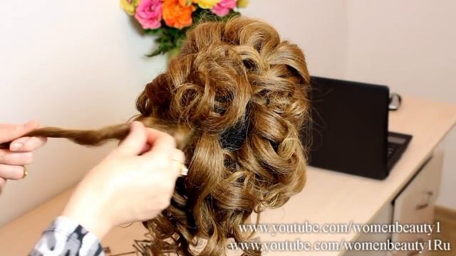 Bridal hairstyle for long medium hair tutorial. Romantic updo with braid смотреть онлайн