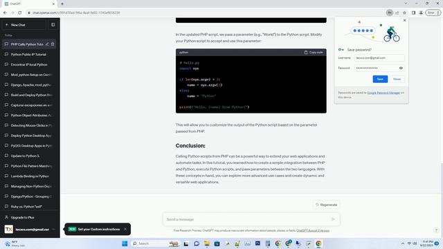 Calling Python in PHP смотреть онлайн