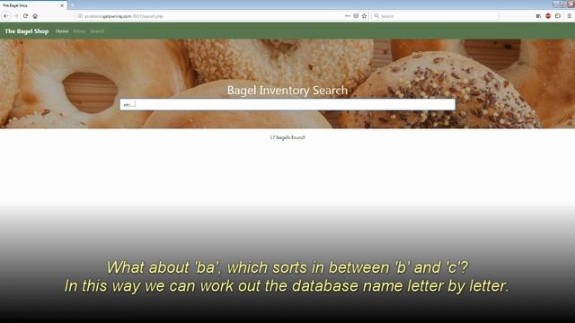 getpwning.com miniCTF Bagel Shop solution - Automating SQL injection смотреть онлайн