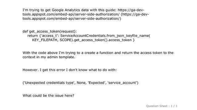 Django : ('Unexpected credentials type', None, 'Expected', 'service_account') with oauth2client (Py смотреть онлайн