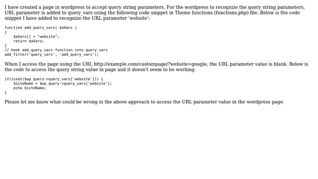 Wordpress: Accessing custom URL parameters смотреть онлайн