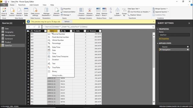Power BI - Changing data types смотреть онлайн