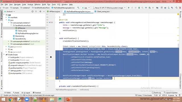 Firebase | Send Notifications from one device to another using firebase | JAVA смотреть онлайн