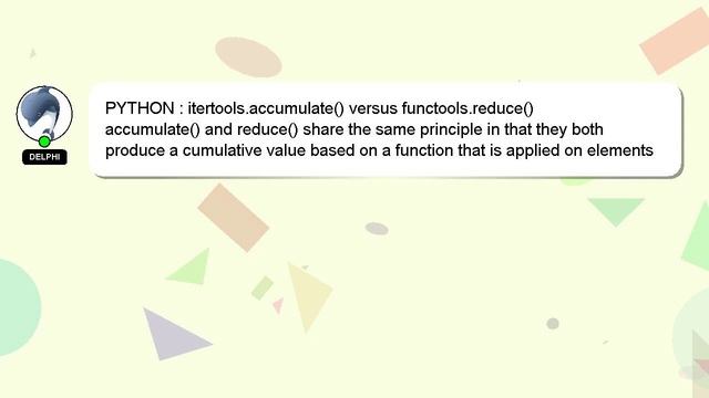 PYTHON : itertools.accumulate() versus functools.reduce() смотреть онлайн