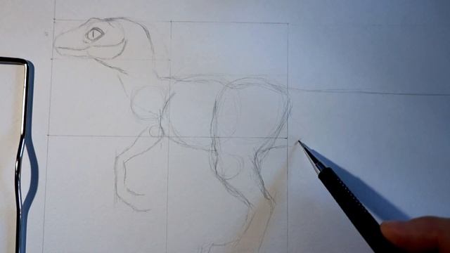 Как нарисовать динозавра Велоцираптор шаг за шагом карандашом. Мир Юрского Периода. смотреть онлайн