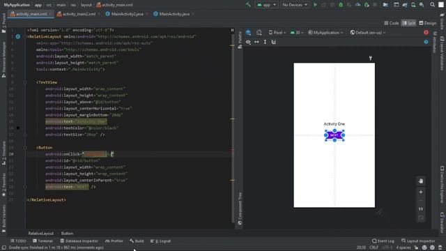 How to switch from One Activity to Another in an Android Studio Java Project on Button Click смотреть онлайн