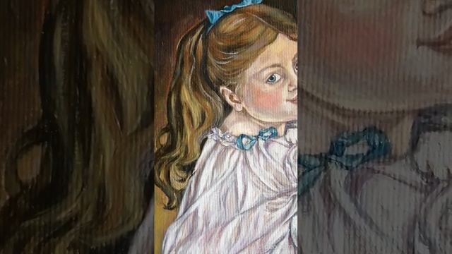 Девочка с кошкой. Интерьерная картина маслом на холсте. Настенный декор интерьера. Ручная работа. смотреть онлайн