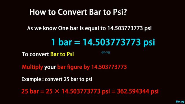How To Convert Bar To Psi?