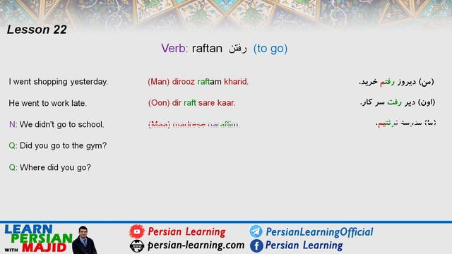 Learn Persian/Farsi - Lesson 22: Past Tense in Farsi смотреть онлайн