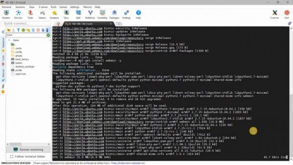 Install webmin on armbian, linux and debian.