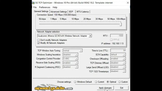 Using SpeedGuide TCPOptimizer - Get fastest speed by modifying default Windows 10 Network Propertie смотреть онлайн