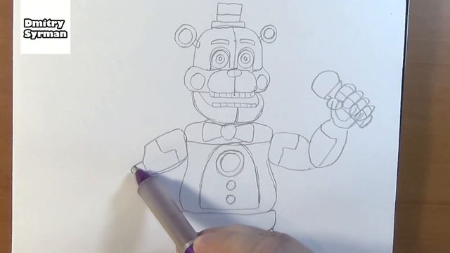 How to draw Funtime Freddy, Как нарисовать Фантайм Фредди смотреть онлайн