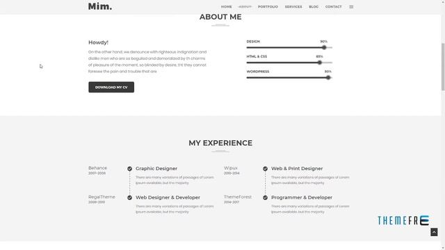 Mim - Personal Portfolio WordPress Theme Alva Laz смотреть онлайн