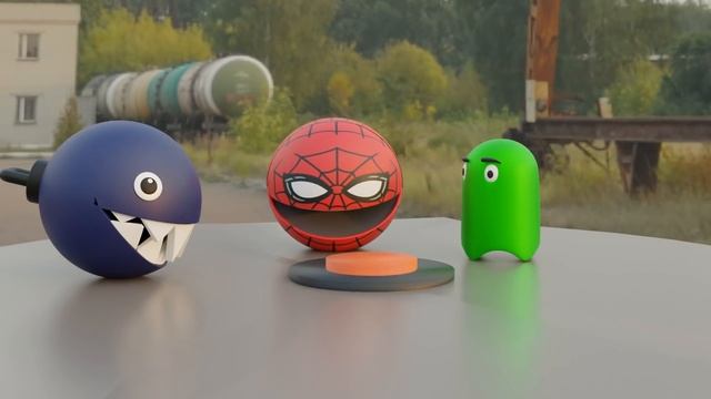 Battles Robot Pacman & Pac-Pikachu vs Monster Chain Chomp & Ms Pac-Man 3D in Freight Station смотреть онлайн