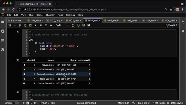 Limpieza de datos con Pandas Ep 04 | Manejo de registros duplicados en Pandas смотреть онлайн