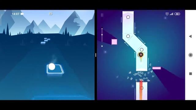 два игра в одном экране Tiles Hop VS Dancing Ballz смотреть онлайн