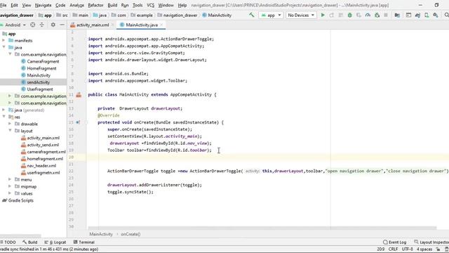 Navigation drawer with activity and fragments | Part - 2 | Android Studio смотреть онлайн