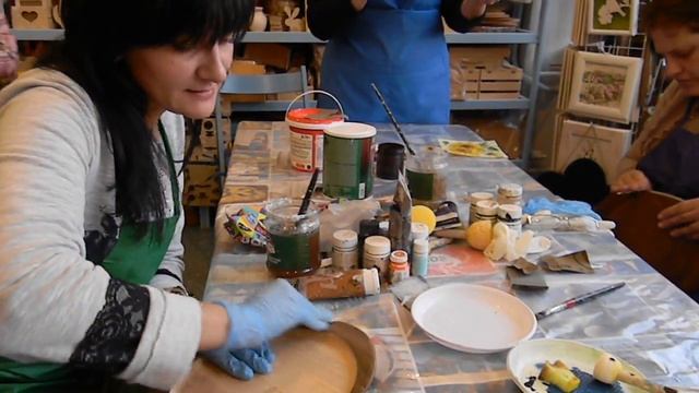 мастер-класс по подносам Олеси Самовар