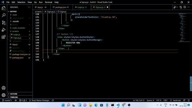 Signup UI Using React Native Expo || Authentication UI Part 2 || React Native Tutorial || JavaScrip смотреть онлайн