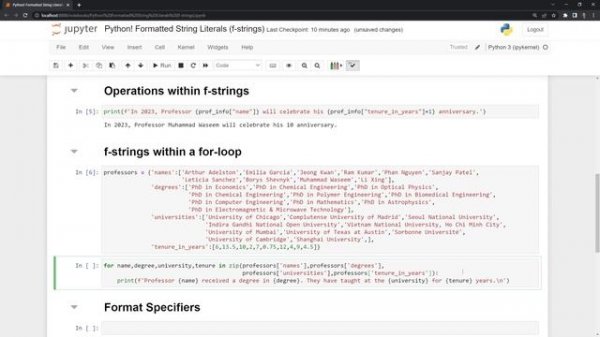 Python! Formatted String Literals (f-strings)