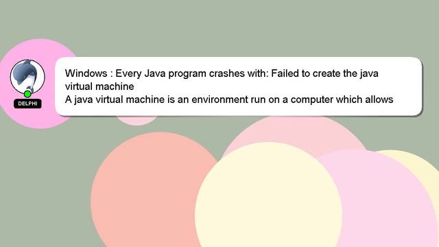 Windows : Every Java program crashes with: Failed to create the java virtual machine смотреть онлайн