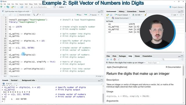 Split Number into Digits in R (2 Examples) | How to Apply digits() Function of TeachingDemos Packag смотреть онлайн