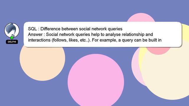 SQL : Difference between social network queries смотреть онлайн