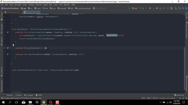Android Kotlin Development - RecyclerView basics смотреть онлайн