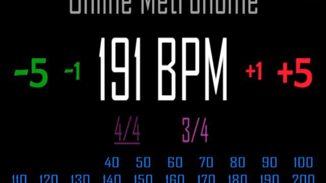 Metronomo Online - Online Metronome - 191 BPM 3/4 смотреть онлайн
