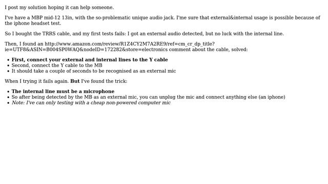 Apple: MacBook Pro (mid-2012) Microphone Input (7 Solutions!!)